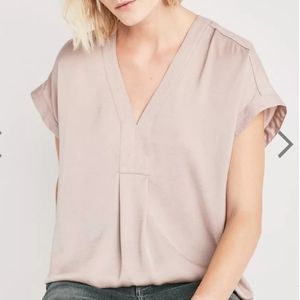 Lucky Brand V Neck Draped Blouse